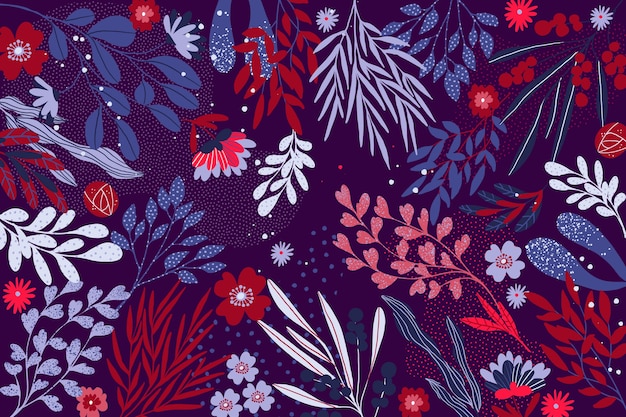 Flat design abstract floral concept for wallpaper