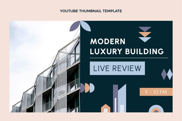 Flat design abstract geometric real estate youtube thumbnail