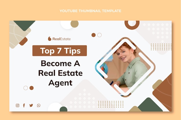 Flat design abstract geometric real estate youtube thumbnail