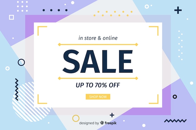 Flat design abstract sale background