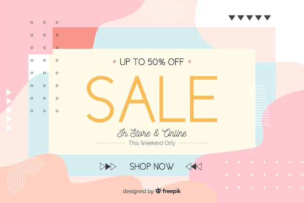 Flat design abstract sale background