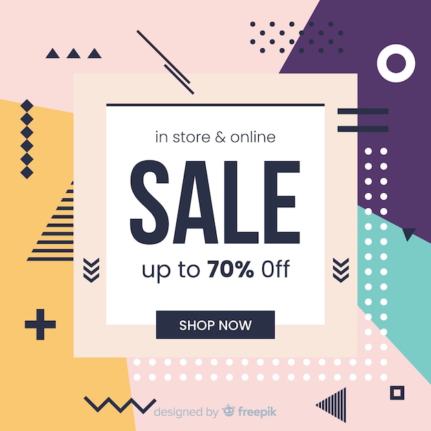 Flat design abstract sale background