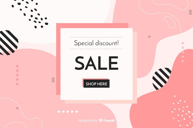 Flat design abstract sale background