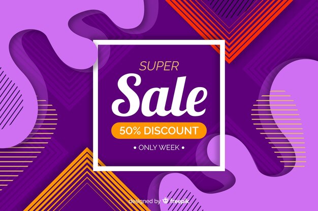 Flat design abstract sale background