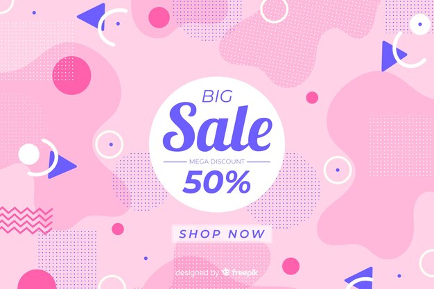 Flat design abstract sale background