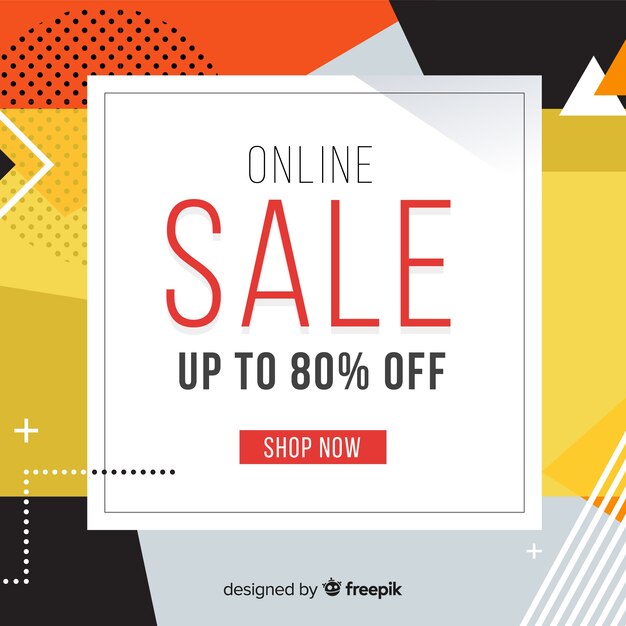 Flat design abstract sale background