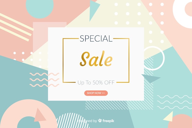 Flat design abstract sale background