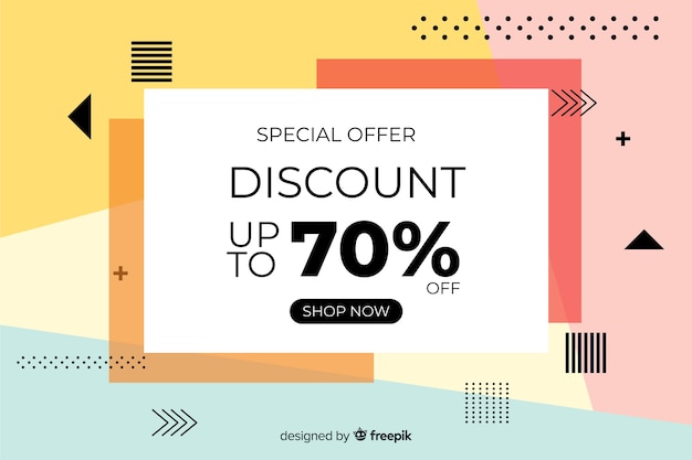 Flat design abstract sale background