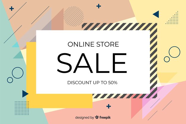 Flat design abstract sale background