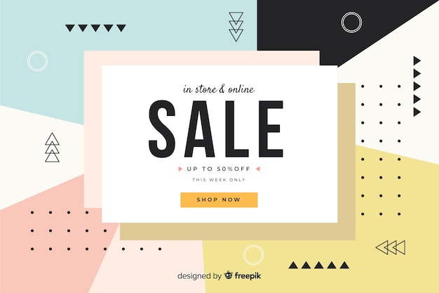 Flat design abstract sale background