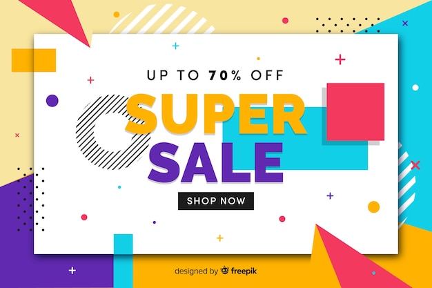 Flat design abstract sale background