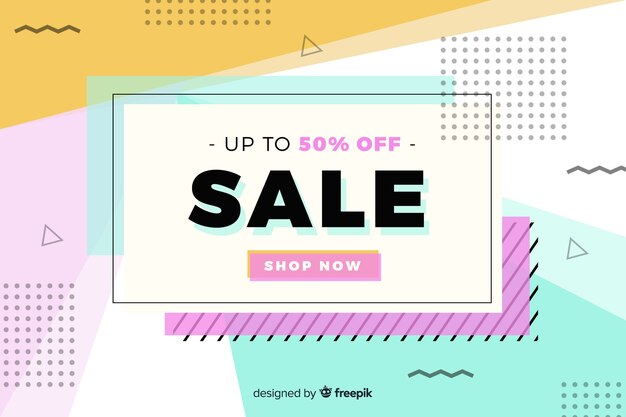 Flat design abstract sale background