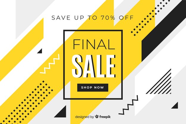 Flat design abstract sale background