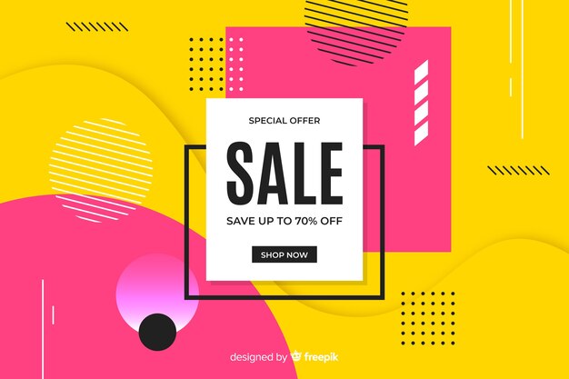 Flat design abstract sale background