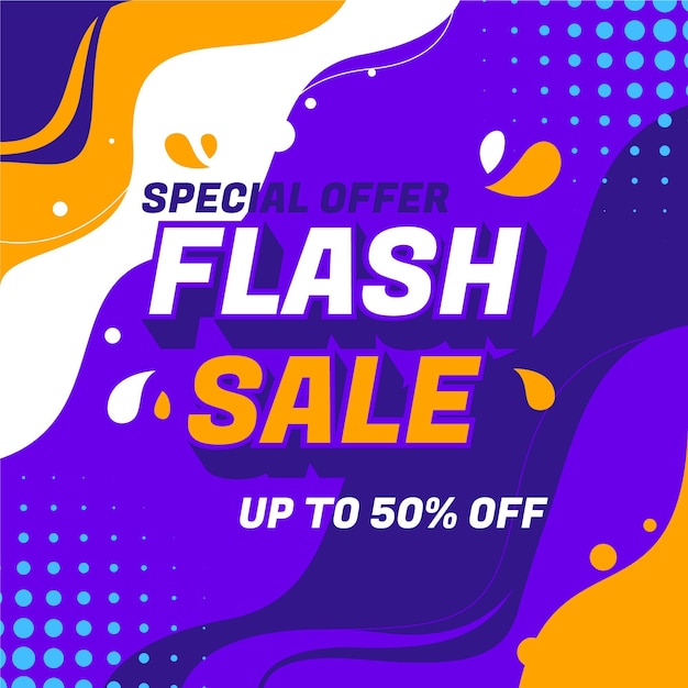 Flat design abstract sale banner