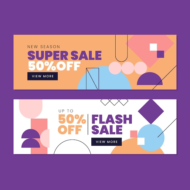 Free Vector flat design abstract shapes banner template