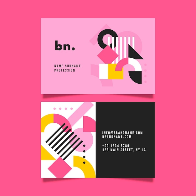 Free vector flat design of abstract shapes business cards template