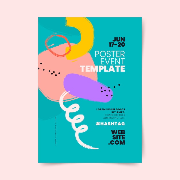 Flat design abstract shapes poster template