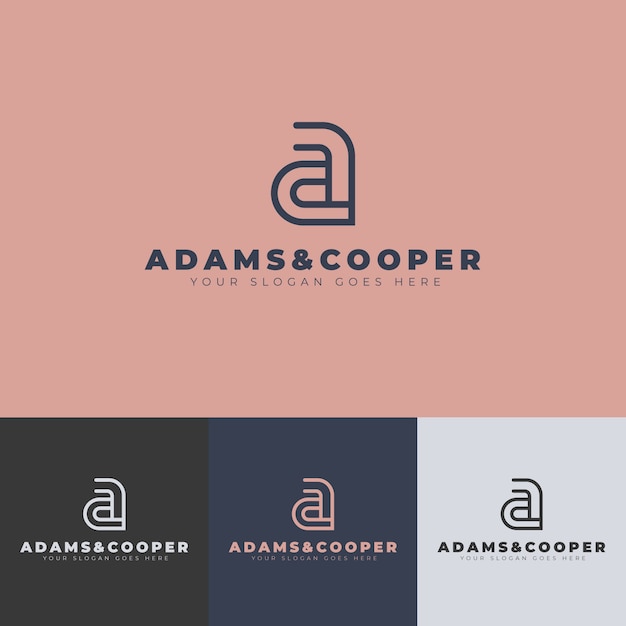 Free vector flat design ac logo design template