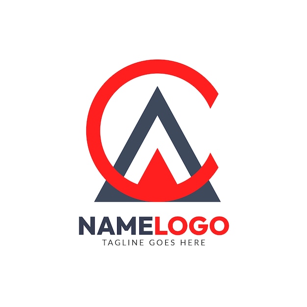 Flat design ac logo design