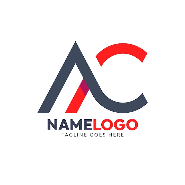 Flat design ac logo design