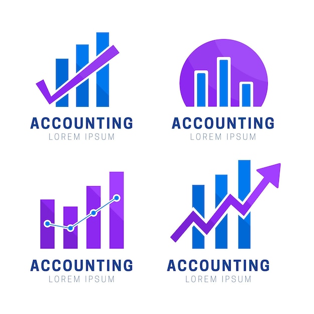 Free Vector flat design accounting logo collection