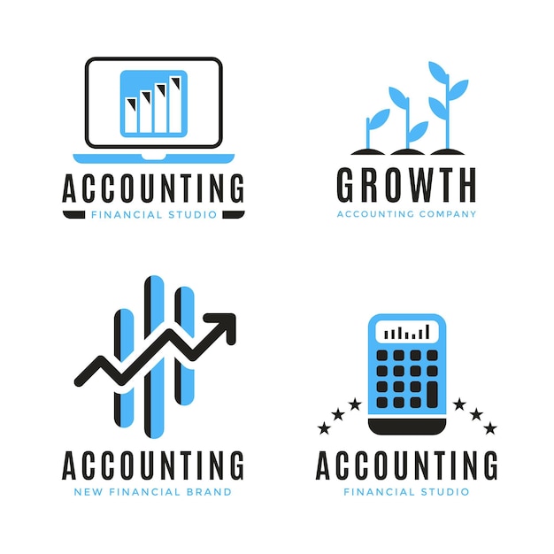 Flat design accounting logo on white background