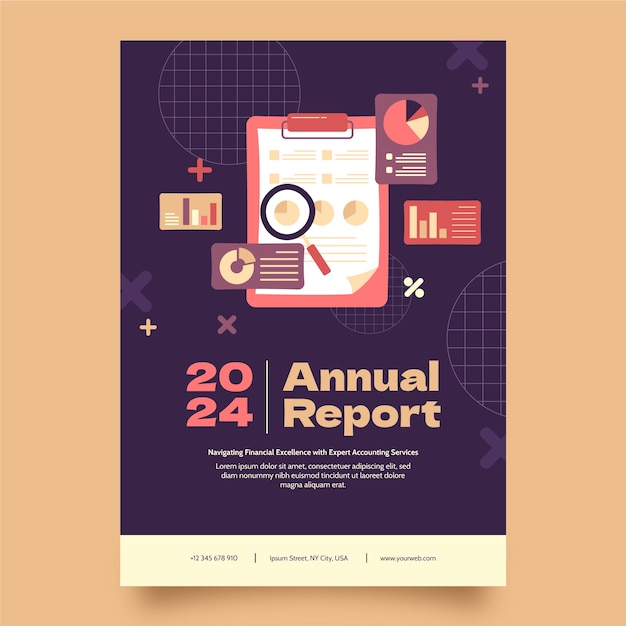 Free Vector flat design accounting  services  annual report