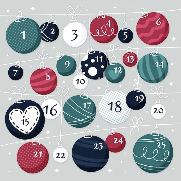 Free Vector flat design advent calendar