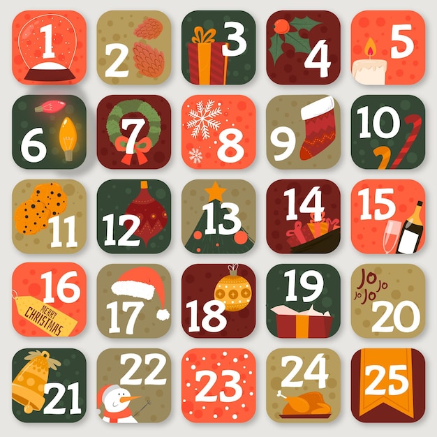 Flat design advent calendar