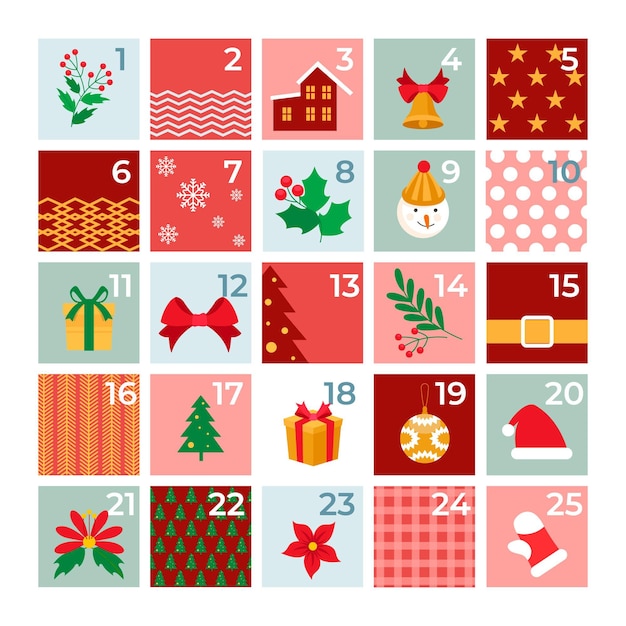 Flat design advent calendar