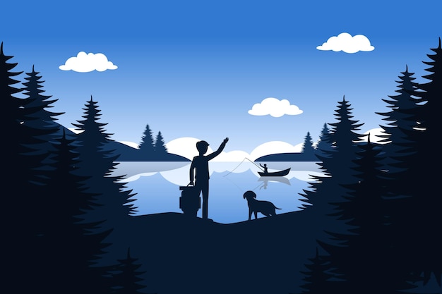 Flat design adventure background