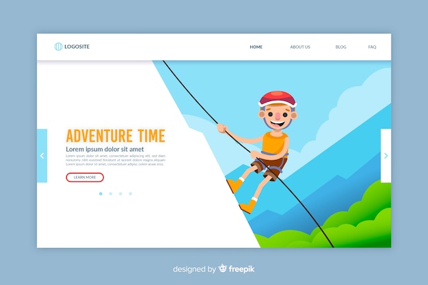 Free Vector flat design adventure landing page template