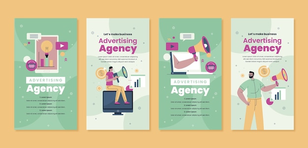 Free Vector flat design advertising agency instagram