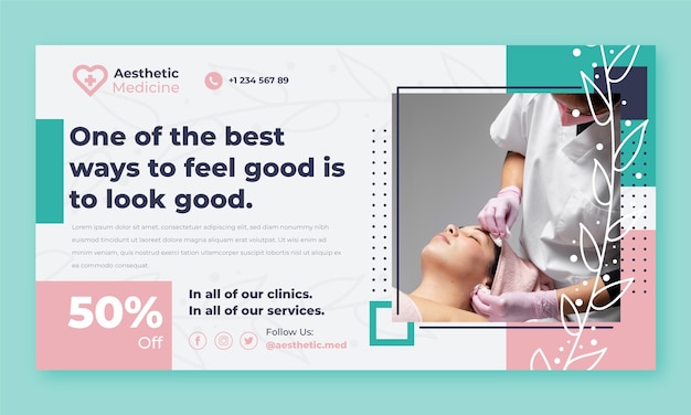 Free Vector flat design aesthetic medicine facebook template