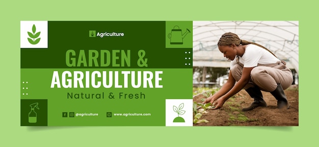 Free Vector flat design agriculture company facebook cover