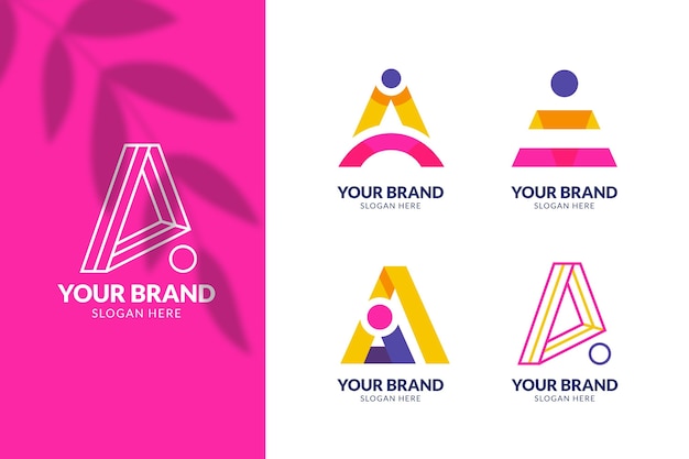 Flat design ai logo collection