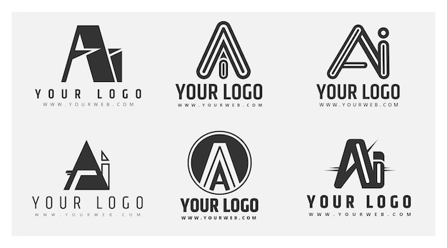 Flat design ai logo template collection