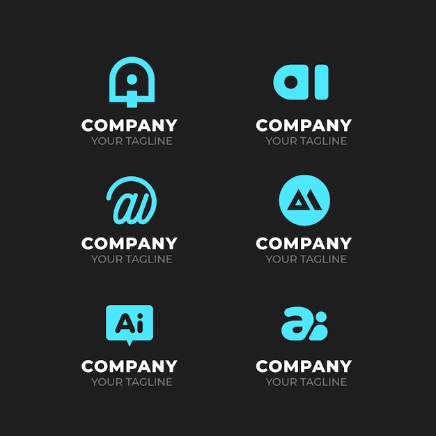 Free Vector flat design ai logo template collection