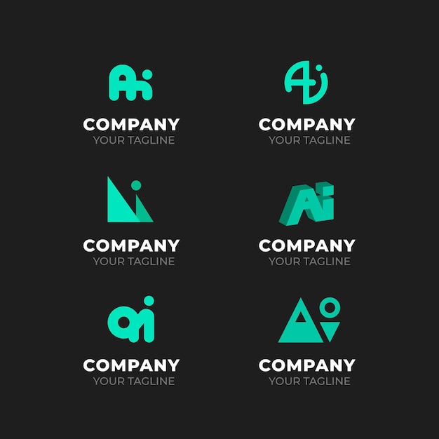 Free vector flat design ai logo template collection