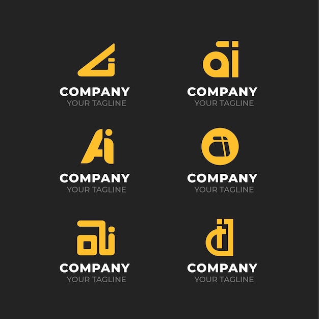 Free Vector flat design ai logo template collection