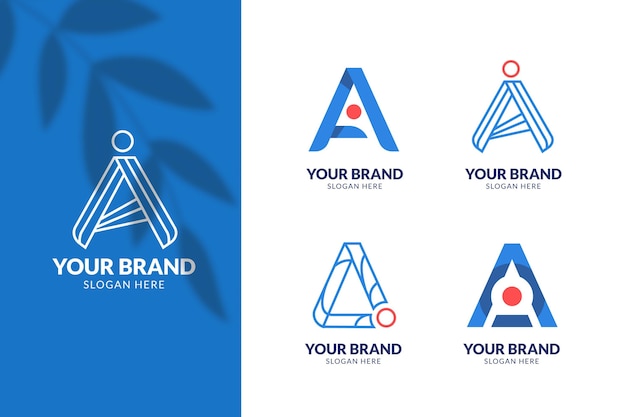 Flat design ai logo template collection