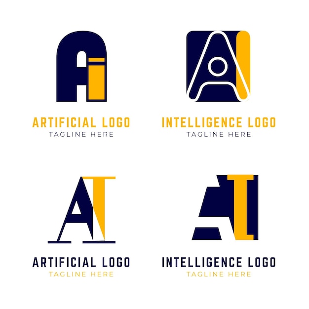 Flat design ai logo template set