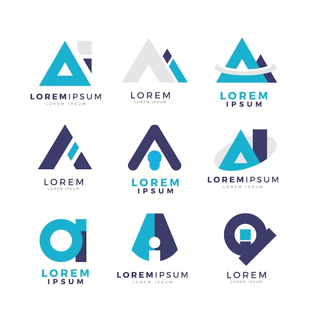 Flat design ai logos collection