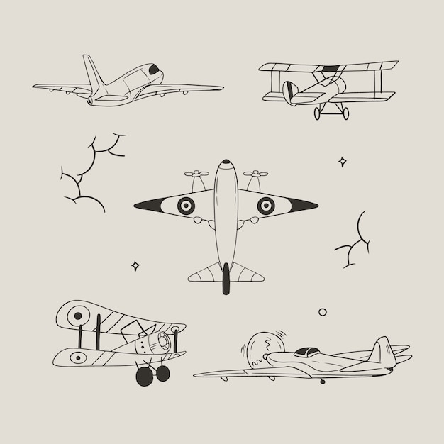 Free vector flat design airplane outline illustration