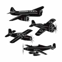 Free vector flat  design airplane silhouette illustration