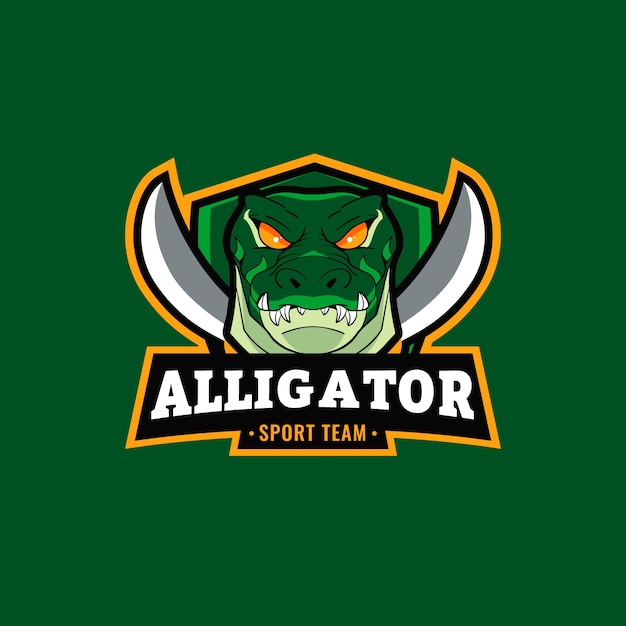 Free vector flat design alligator logo template