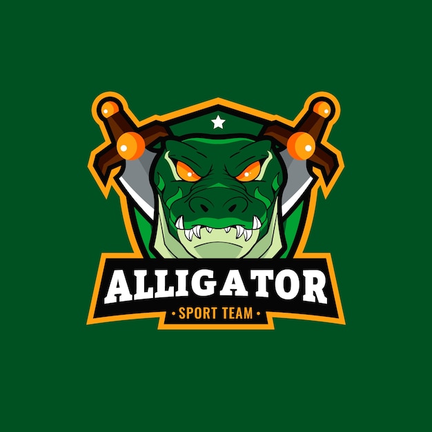 Free vector flat design alligator logo template