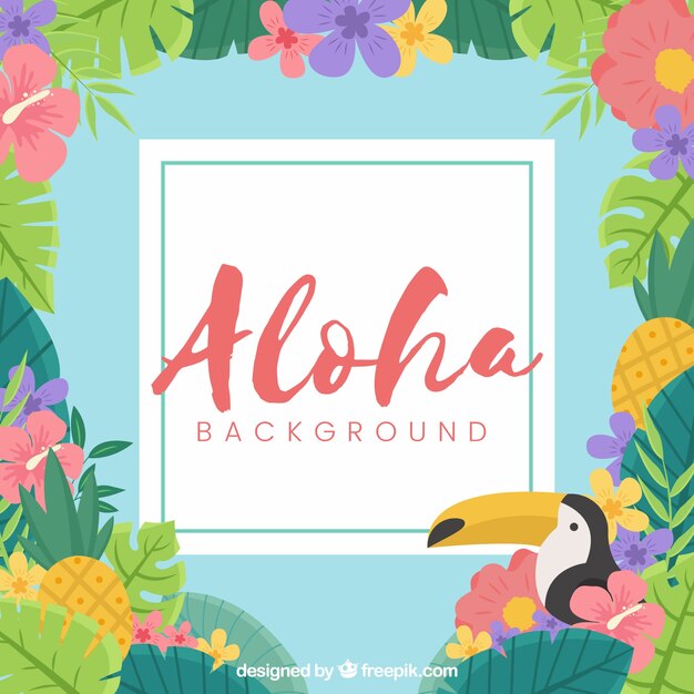 Flat design aloha pelican background