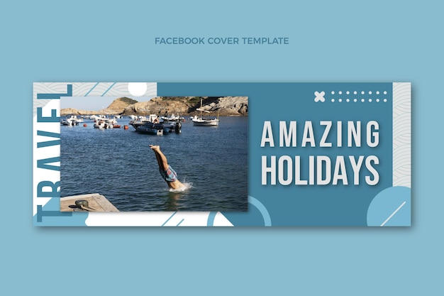 Free Vector flat design amazing holidays facebook cover